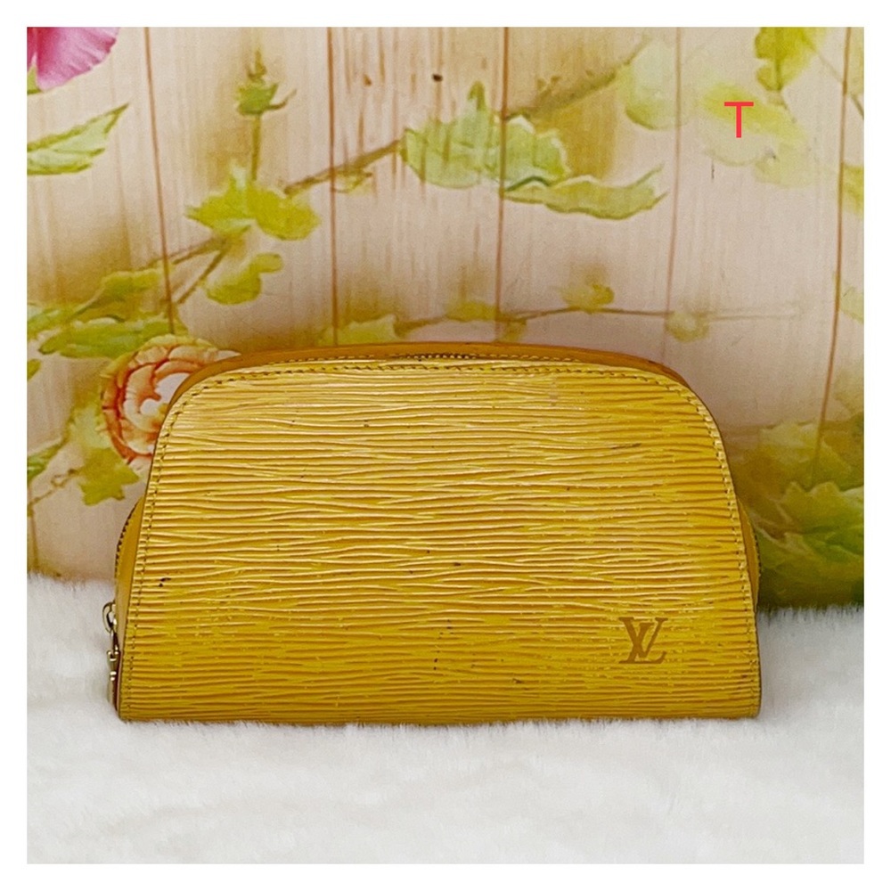 Louis Vuitton Yellow Epi Leather Cosmetic Pouch